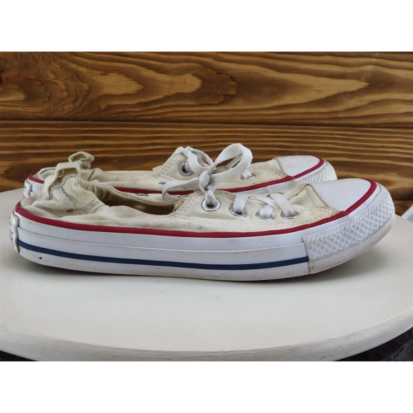 Converse Size 5.5 Sneaker Beige Fabric Medium All Star Lace Up Women - Picture 5 of 11